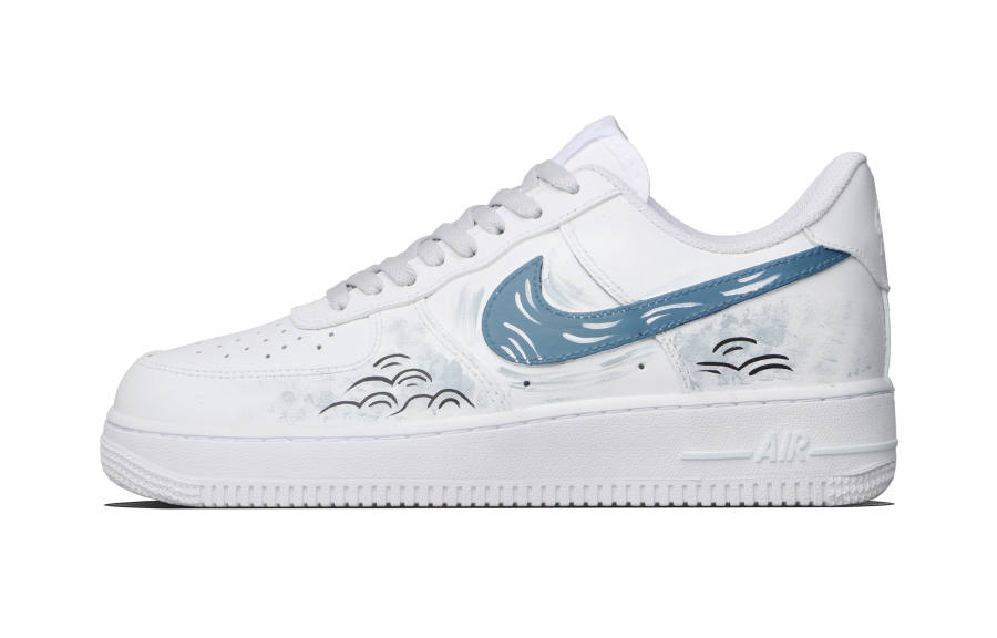 Nike Nike Air Force 1 Into The Sea Cow Leather Abrasion Resistant Low top Skateboard Shoes Unisex Gray