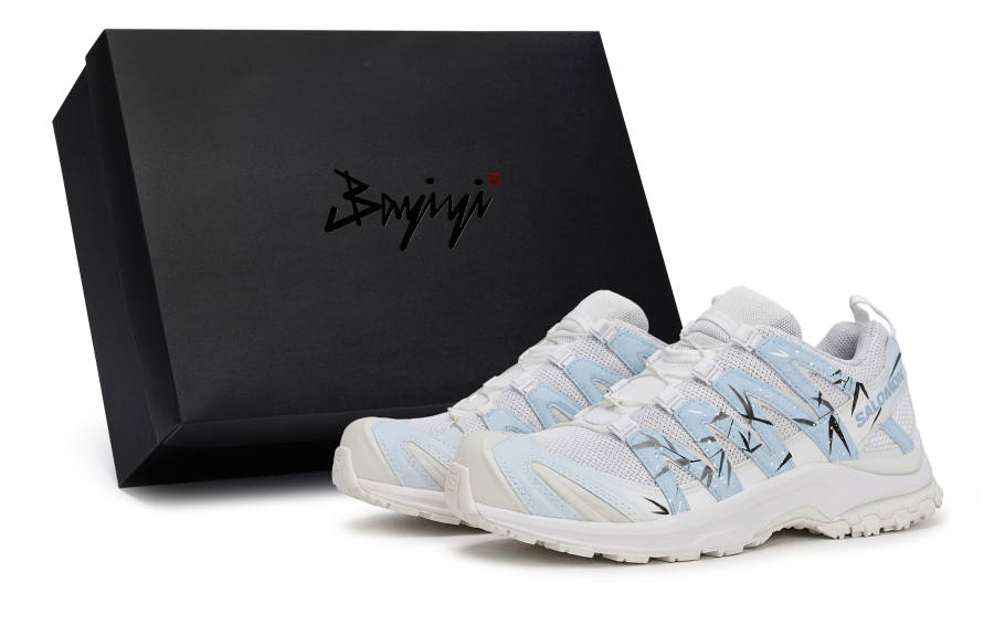 SALOMON XA PRO 3D Slip Resistant Low top Running Shoes Unisex Black White Blue