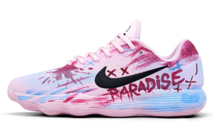 Nike Nike Hyperdunk 2017 Magic Trail Cushioning Abrasion Resistant Slip Resistant Low top Basketball Shoes Men's Blue Pink