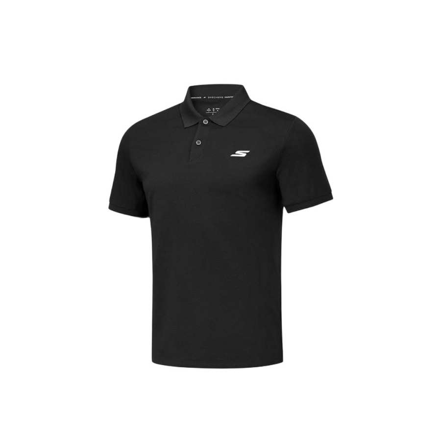 Skechers Polo Shirts Men's Carbon Black/0018 Moderate