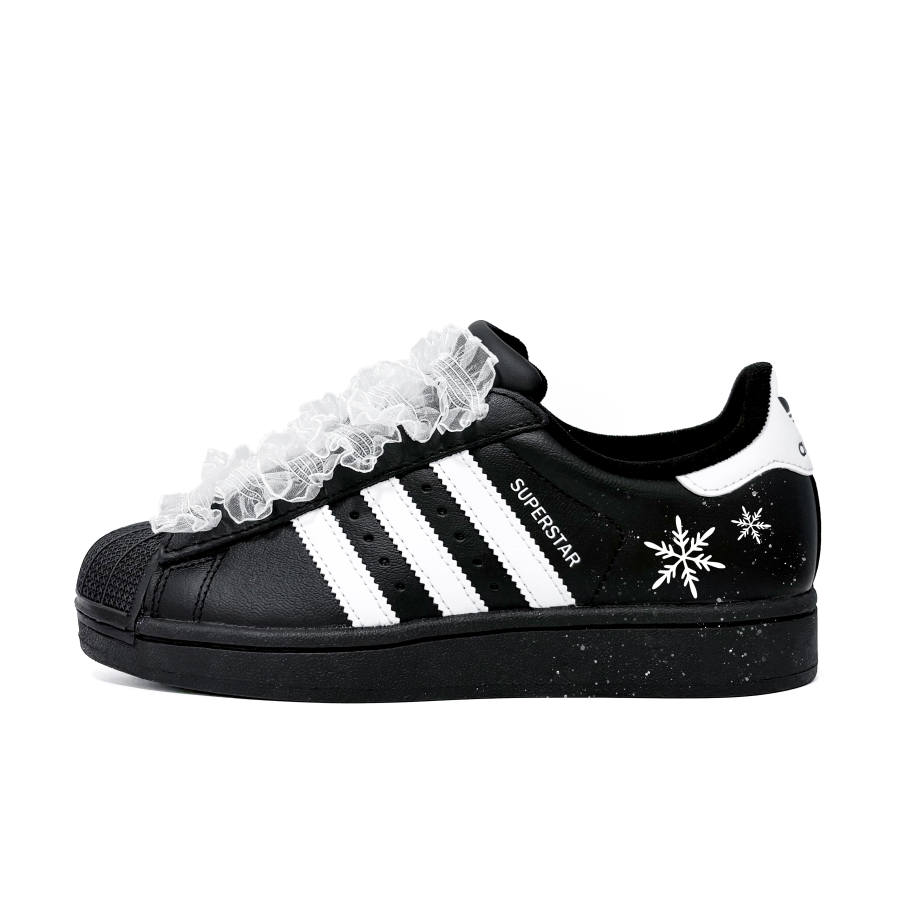 Adidas Originals Superstar 2 Leather Low top Kids' Skateboarding Shoes Black Teenagers