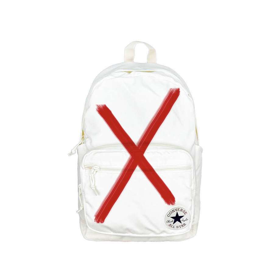 Converse Converse Polyester Red Graffiti Backpack Unisex White Red