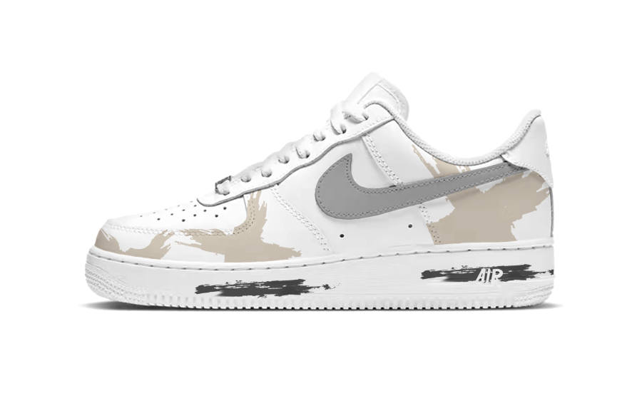Nike Nike Air Force 1 Smoky Sand Dry Brush Leather Abrasion Resistant Low top Skateboard Shoes Women's White Gray