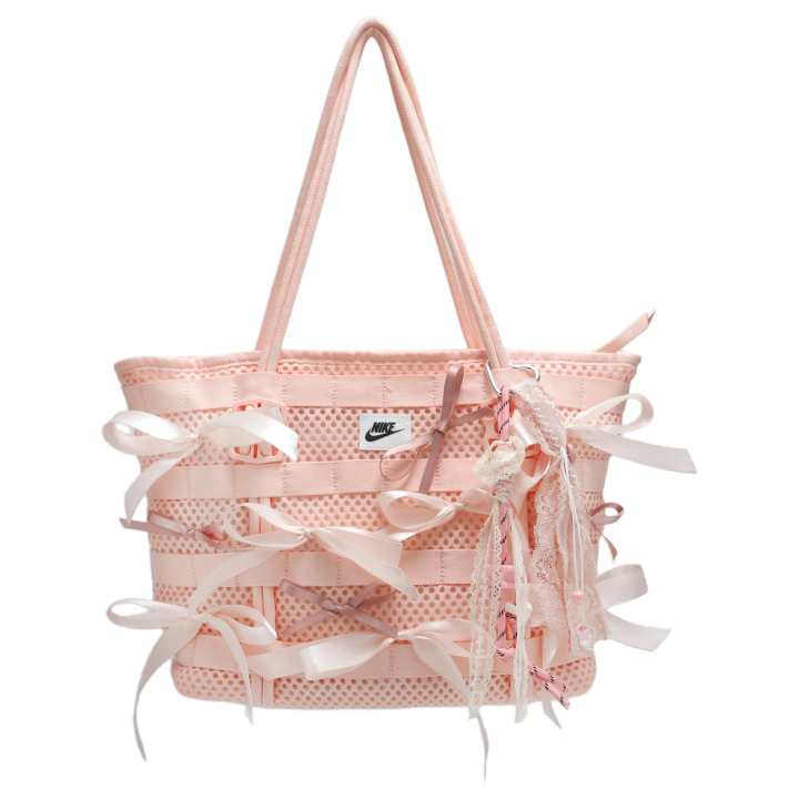 Nike Nike Air Tote Bag Polyester Tote Handbag Regular Women's Orange Pink