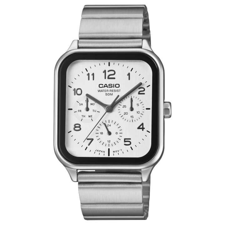 CASIO CASIO STANDARD Quartz Movement Stainless Steel Strap Watch 44.5*34mm Men's Watches White Dial