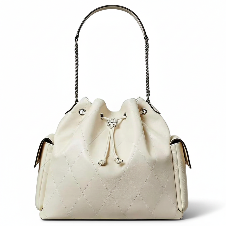 TORY BURCH Cow Leather Shoulder Bag Large Women's White