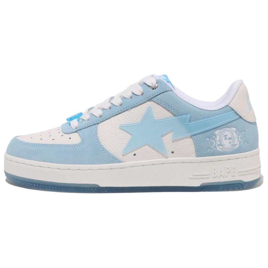 A BATHING APE BAPE STA ICY Snow Monkey Low top Skateboard Shoes Unisex White Blue