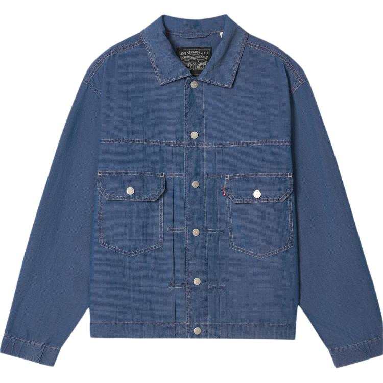 Levis Levis Ice Cool Series Denim Jackets Men's Blue Lapel Moderate