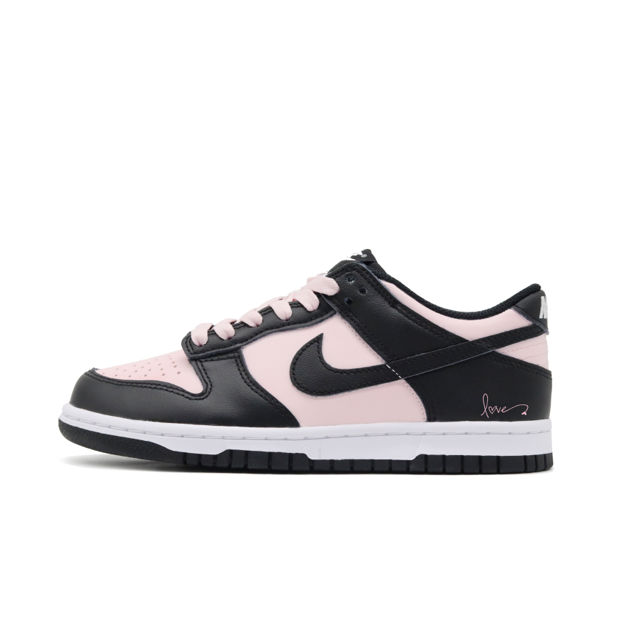 Nike Nike Dunk Pink Ink Panda Leather Abrasion Resistant Low top Athleisure Skateboard Shoes Women's Black Pink GS