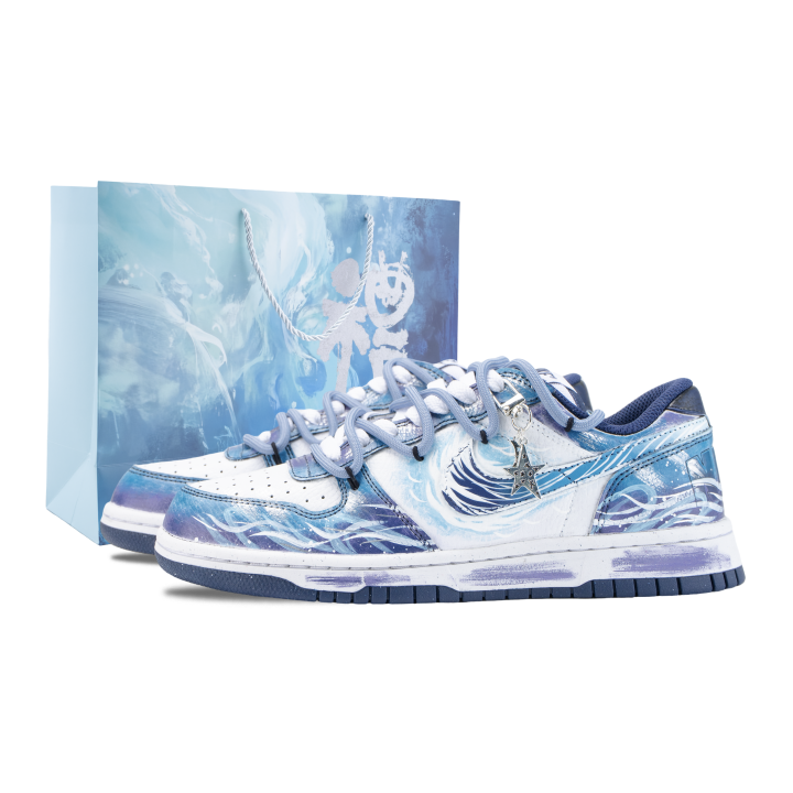 Nike Nike Big Ocean Night Star Cushioning Abrasion Resistant Low top Skateboard Shoes Unisex Blue Purple