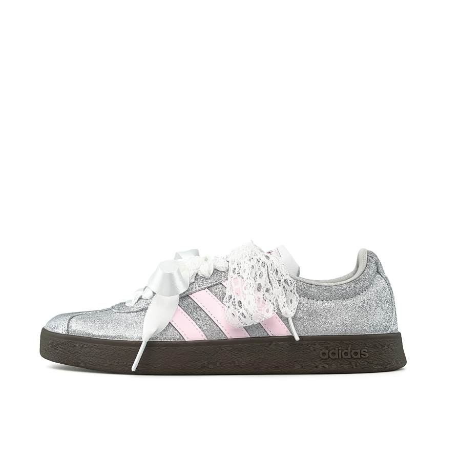 Adidas Adidas VL COURT 2.0 Silver Pink Beauty Lightweight Low top Skateboard Shoes Unisex Pink Silver