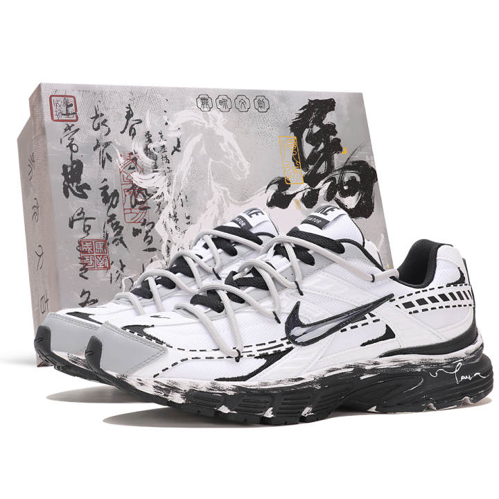 Nike Nike Initiator Cushioning Support Breathable Low top Running Shoes Men's Black White