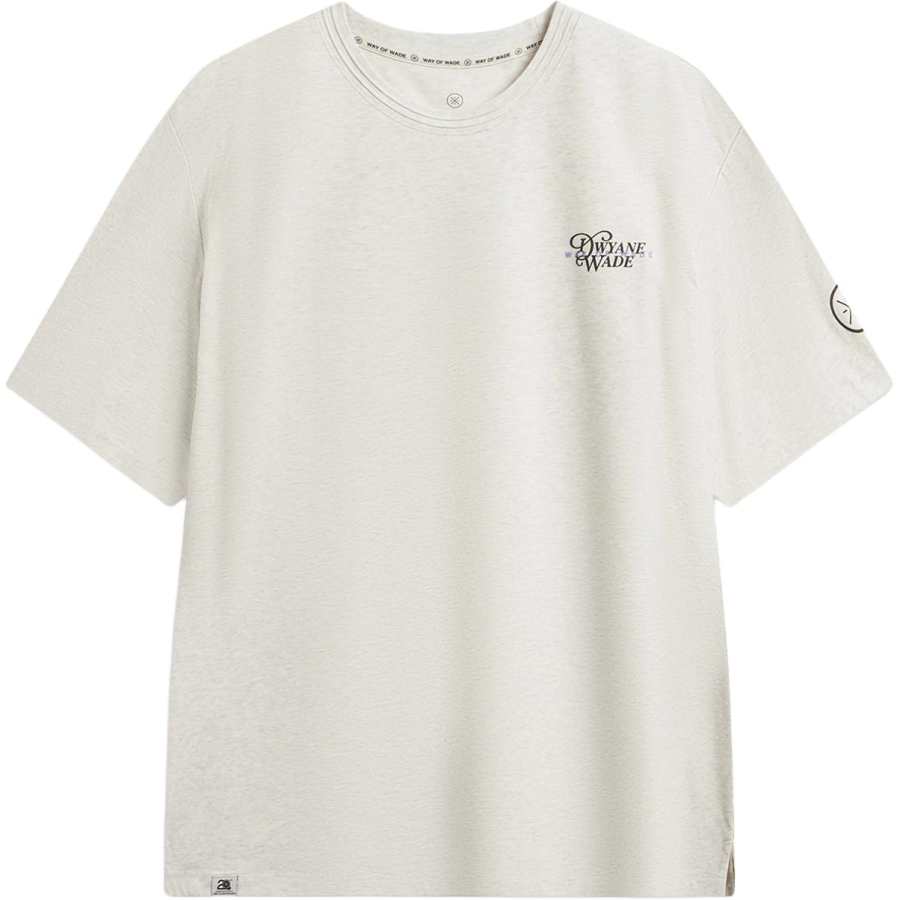 Li-Ning Li Ning Wade T Shirts Men's Heather Gray Tile Gray Crew Neck Moderate Straight Fit