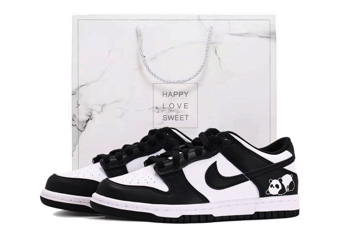Nike Nike Dunk Coverage Slip Resistant Low top Skateboard Shoes Unisex White Black