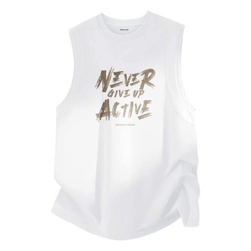 Tonlion Tank Tops Unisex Crew Neck Thin Straight Fit