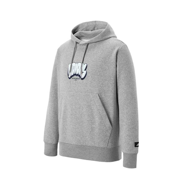 Adidas Adidas Thickened And Fleece Lined Thermal Pullover Hooded Loose Fit Long Sleeved Sweatshirt Men's