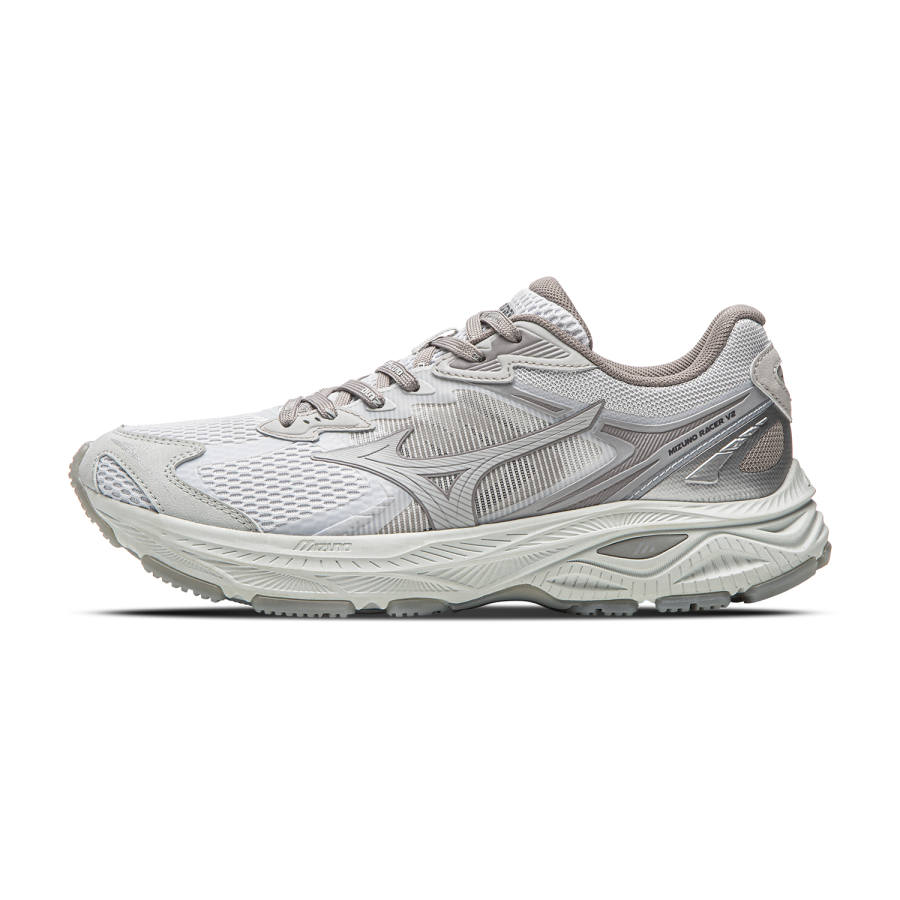 Mizuno RACER V2 Abrasion Resistant Breathable Low top Sprint Running Shoes Unisex Oyster Mushroom Ash