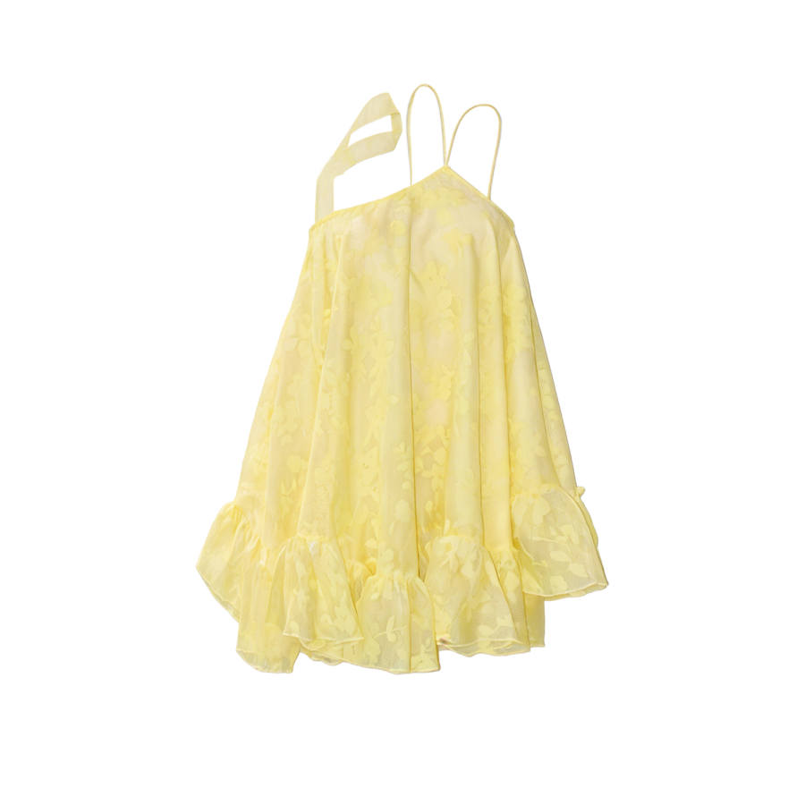 TUSHIFEI Slip Dresses Women's Yellow Boat Neck Thin Short