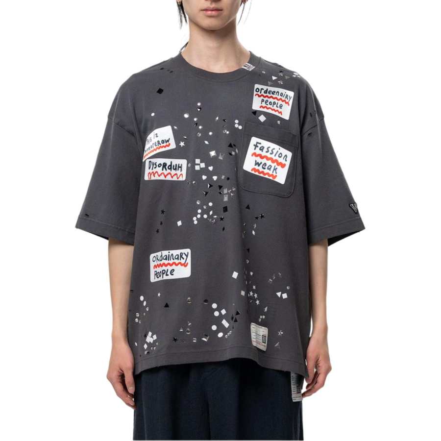 Maison Mihara Yasuhiro sticker embellished T-shirt