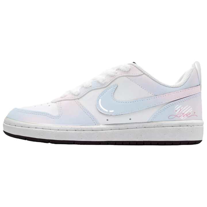 Nike Nike Court Borough Soft Blue Whispers Synthetic Leather Coverage Slip Resistant Abrasion Resistant Lightweight Low top