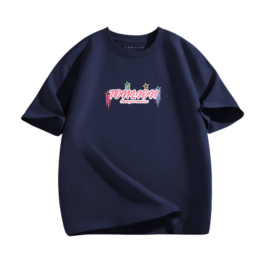 Tonlion T Shirts Women's Crew Neck Moderate Straight Fit