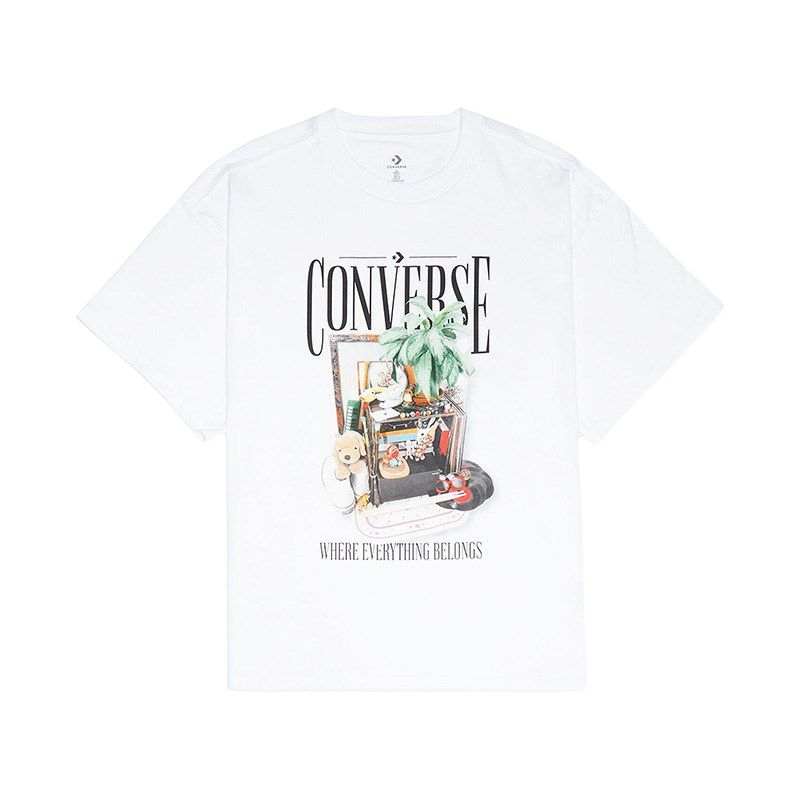 Converse Converse T Shirts Unisex White Crew Neck Moderate