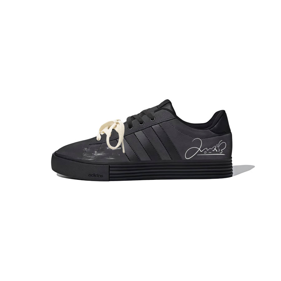 Adidas Adidas Daily 4.0 What Year Is It Today? Synthetic Leather Slip Resistant Low top Skateboard Shoes Unisex Black