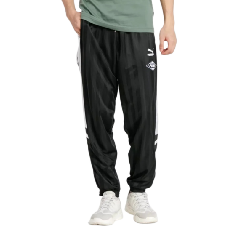 PUMA Casual Pants Men's Black White Moderate Cuffed Pants