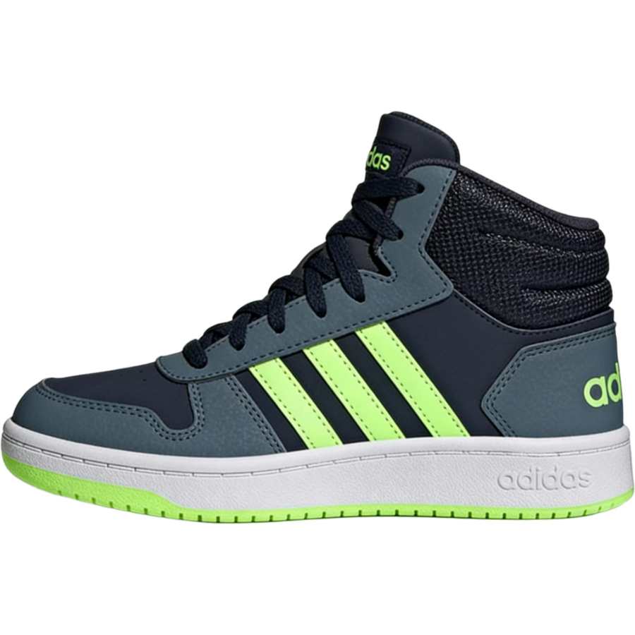 Adidas Adidas Hoops 2.0 Slip Resistant Abrasion Resistant Mid top Kids' Skateboarding Shoes Blue White Green