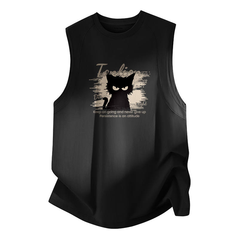 Tonlion Tank Tops Unisex Crew Neck Thin Straight Fit