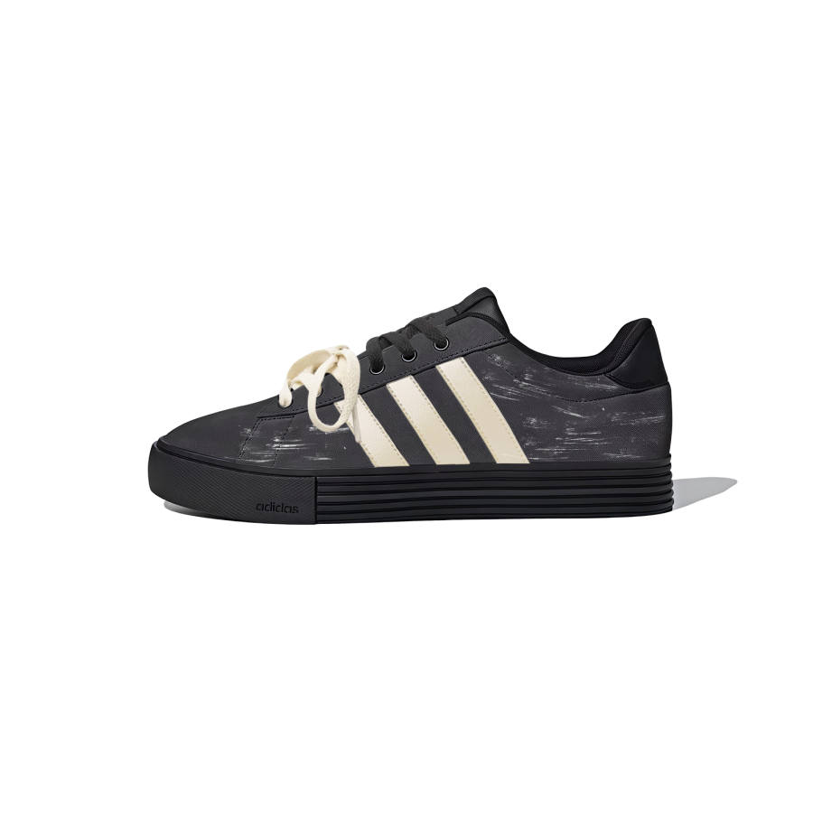 Adidas Adidas Daily 4.0 Silently Nourishing Synthetic Leather Slip Resistant Low top Skateboard Shoes Unisex Black