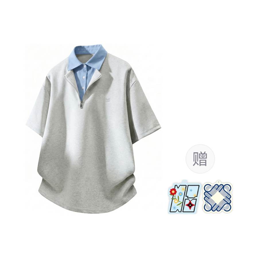 MIIOW Polo Shirts Unisex Polo Collar Moderate Straight Fit