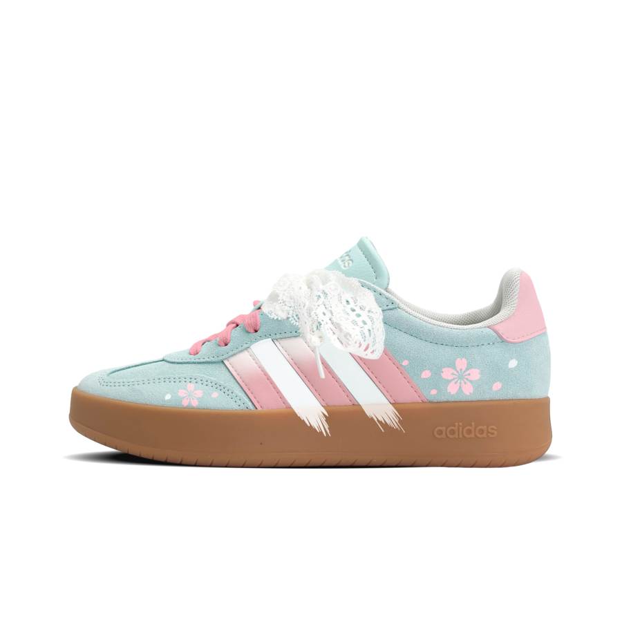Adidas Adidas BARREDA Synthetic Leather, Split Cow Leather Low top Casual Shoes Unisex Pink Green