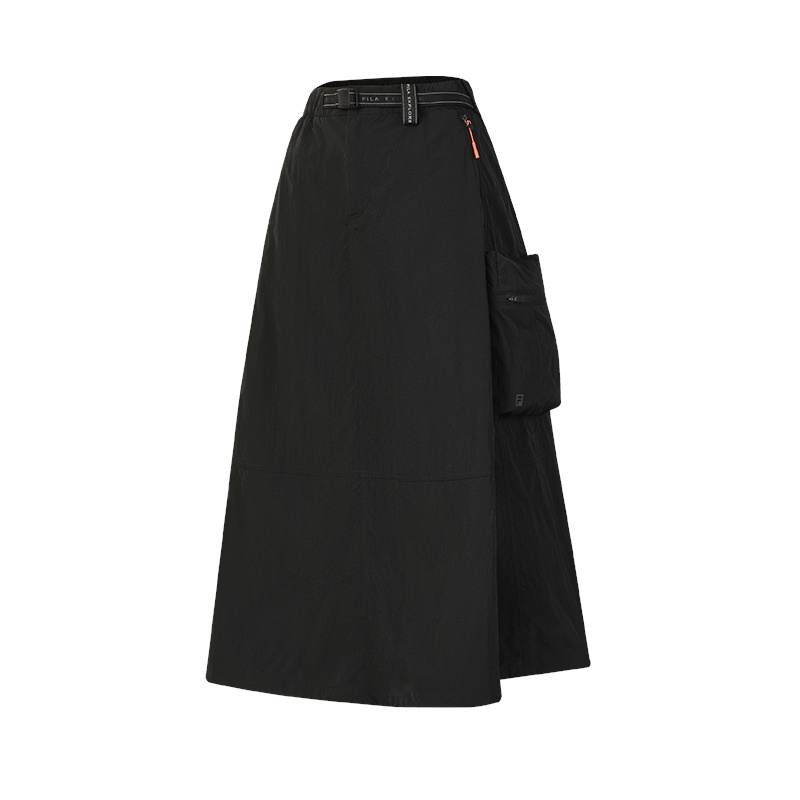 FILA EXPLORE Casual Long Skirt Women's Pitch Black