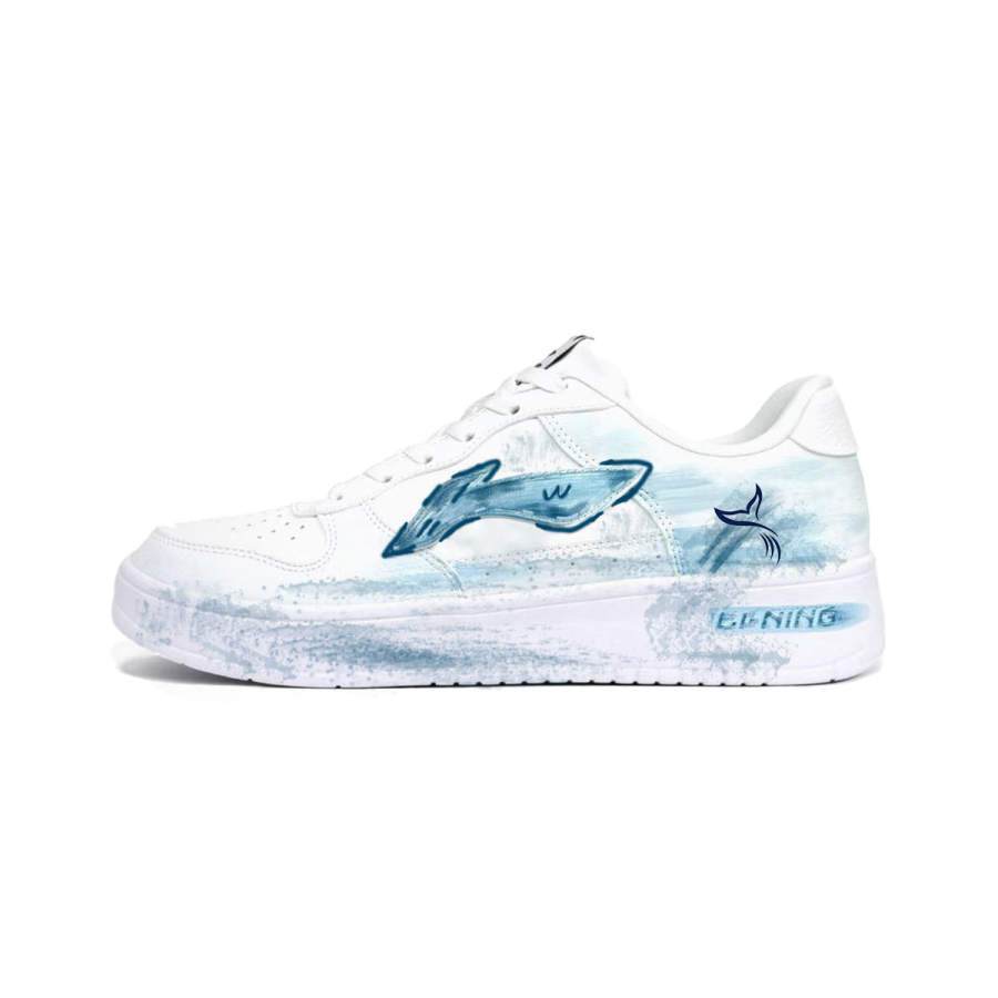 Li-Ning Li Ning Floating Boat Whale Fall Blue Sea Cushioning Low top Abrasion Resistant Athletic Shoes Unisex