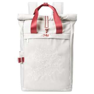 DRACONITE Polyester Backpack Unisex Gray Red Contrast
