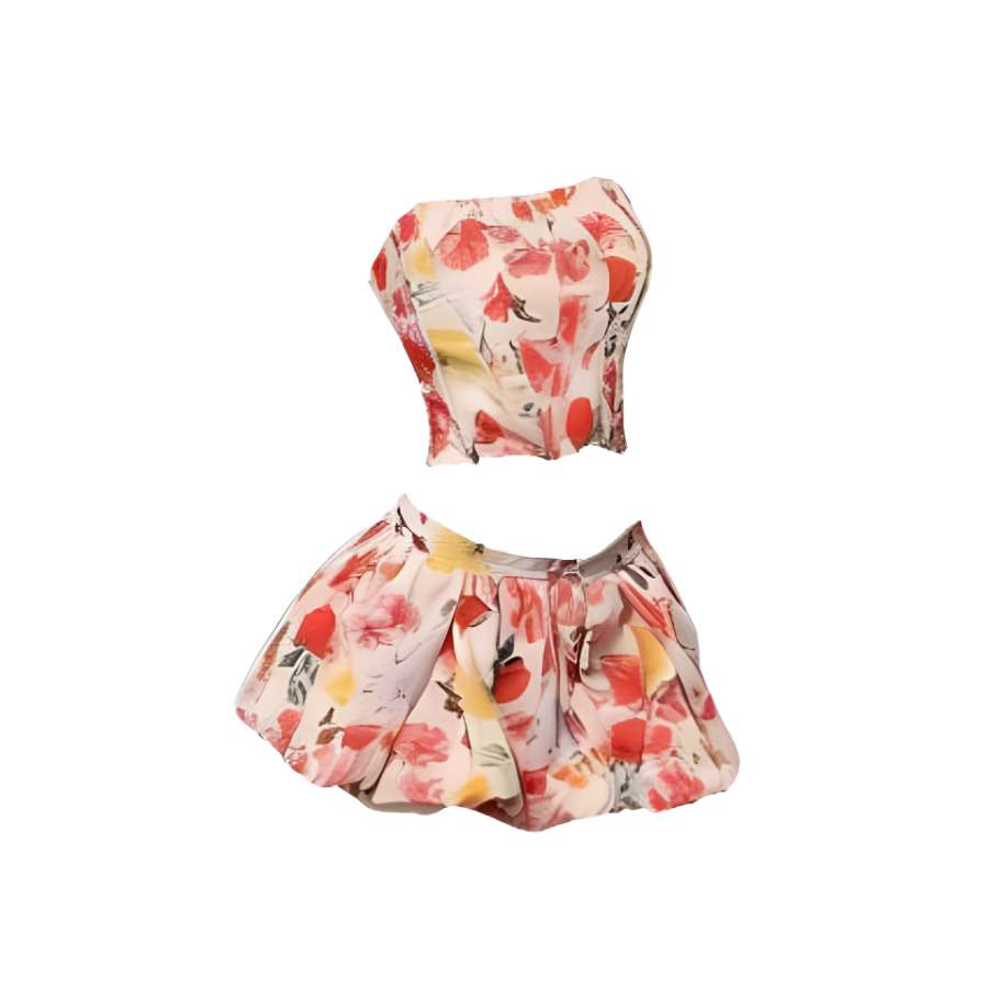 MTHE Two Piece Skirt Sets Women's Boat Neck Moderate Short