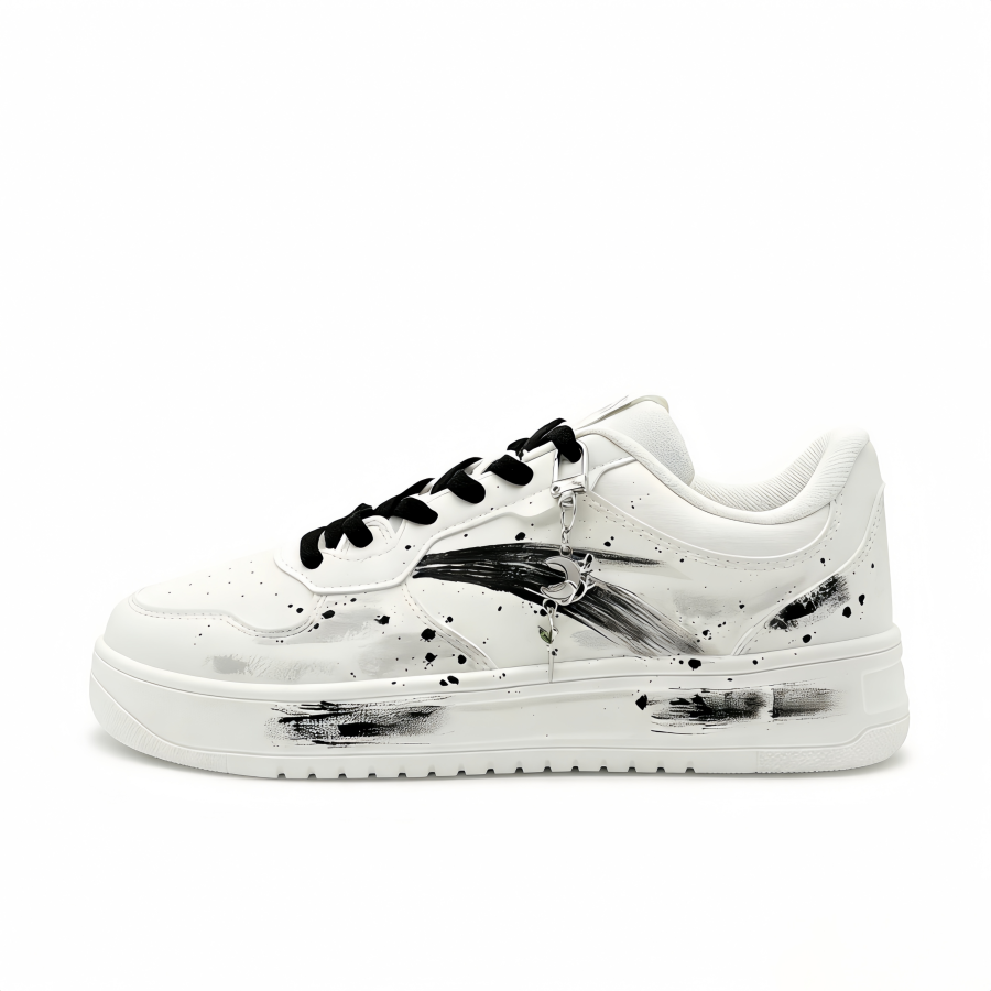 Anta Easy Ink Dyed, Chinese Style Low top Skateboard Shoes Unisex Black White