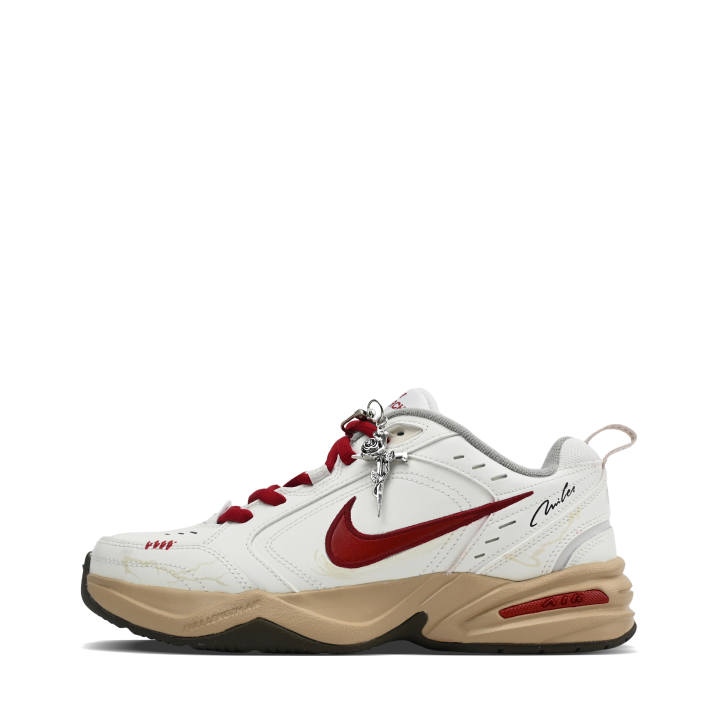 Nike Nike Air Monarch 4 Cushioning Lightweight Breathable Low top Casual Shoes Men's Beige Red