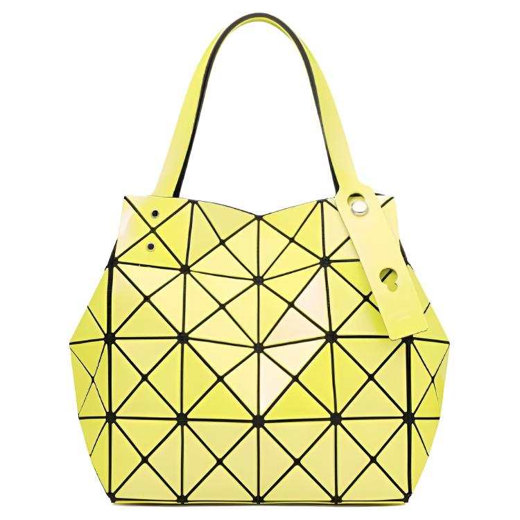 ISSEY MIYAKE CARAT Polyvinyl Chloride Resin Handbag Women's Yellow