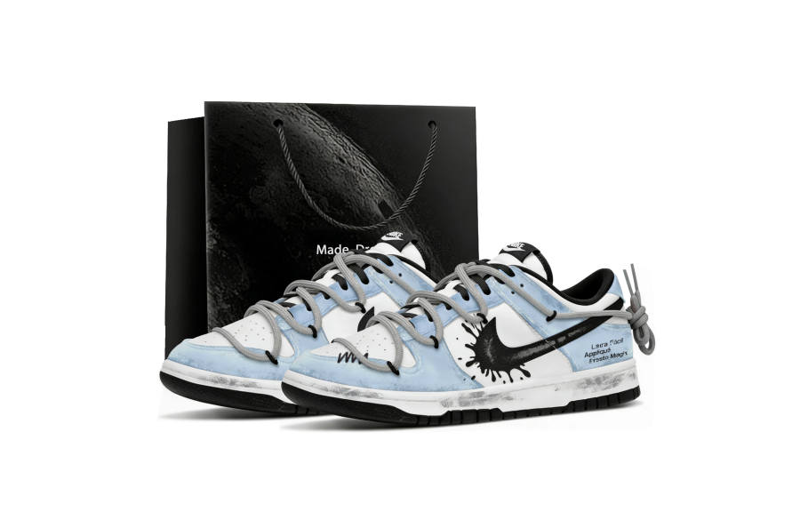Nike Nike Dunk Slip Resistant Abrasion Resistant Low top Skateboard Shoes Men's White Blue