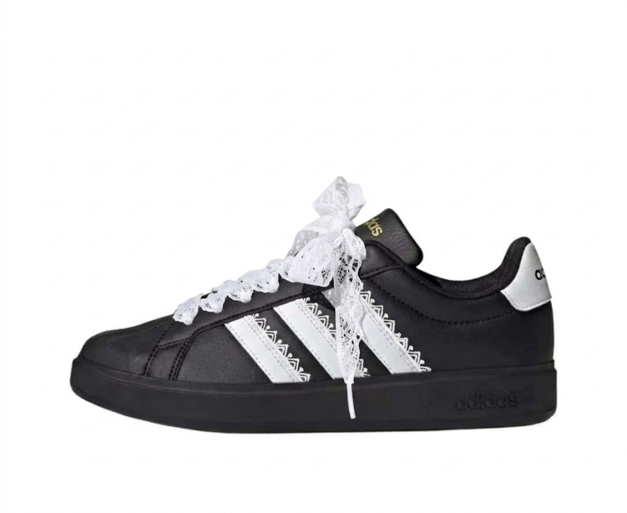Adidas Adidas Street Talk Ink Dyed White Yarn Kids' Skateboarding Shoes Black Teenagers