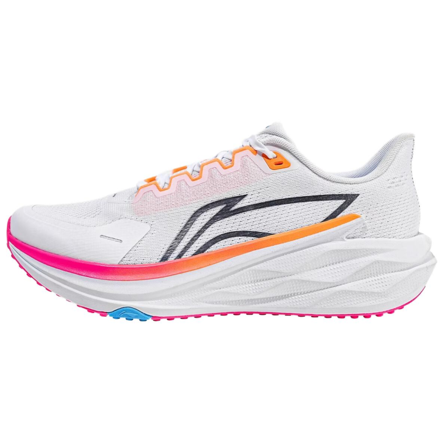 Li-Ning Li Ning Breathable Abrasion Resistant Rebound Low top Casual Running Shoes Men's White Orange