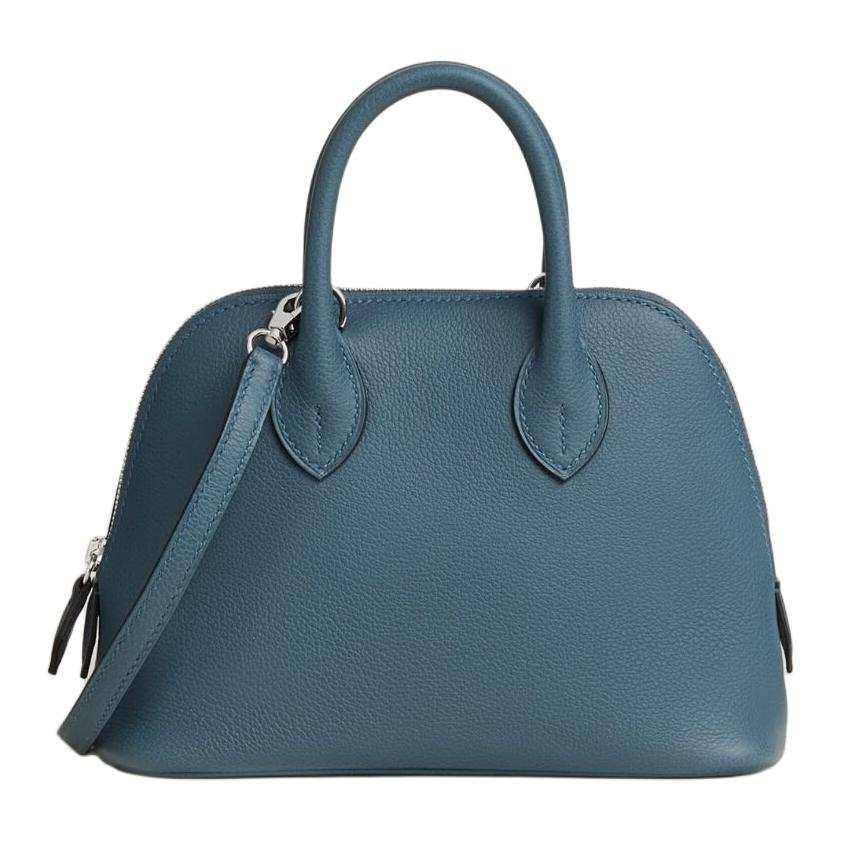 HERMES Bolide Evercolor Leather Shoulder Bag, Crossbody Bag, Handbag 19 Women's N7 Bleu Tempête Storm Blue