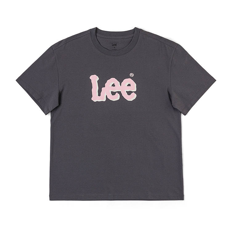 Lee T Shirts Women's Iron Gray Crew Neck Thin Straight Fit