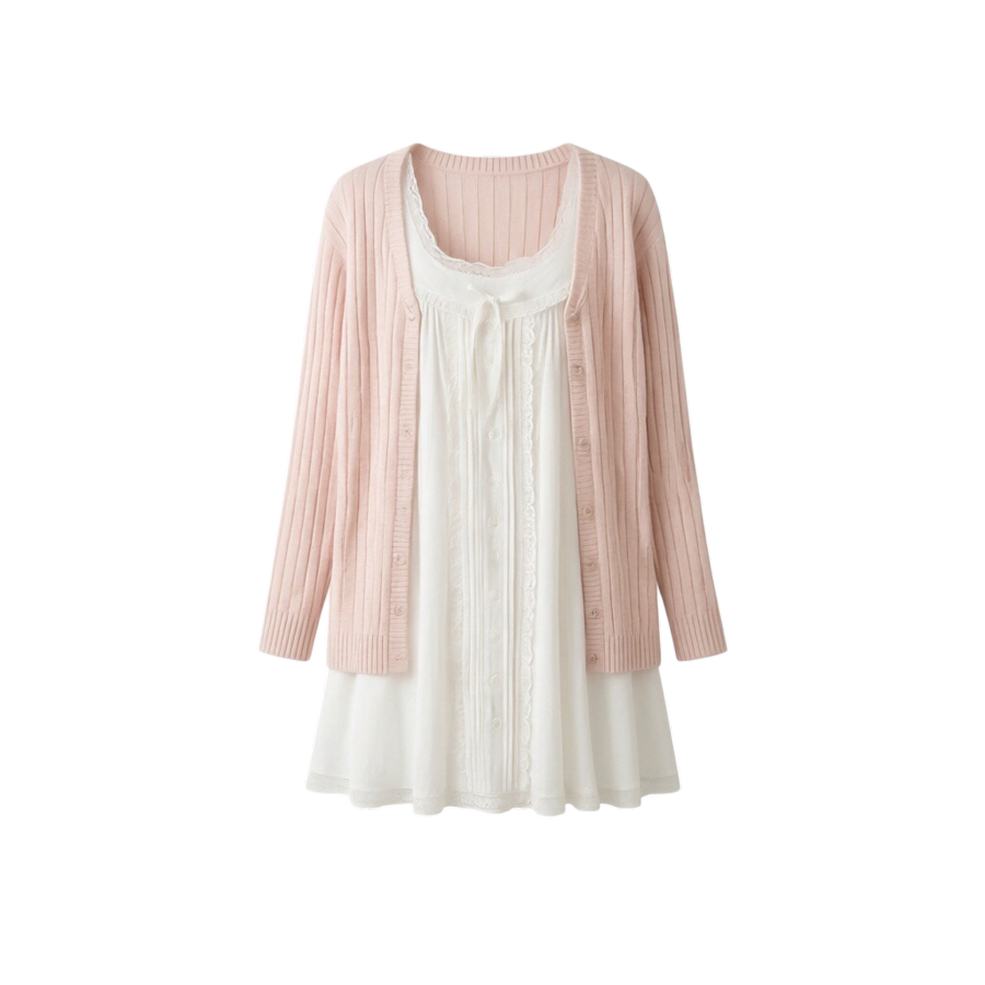Sugarfunk Two Piece Skirt Sets Women's Square Collar Moderate