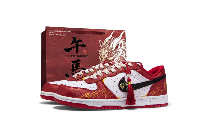 Nike Nike Big Low top Skateboard Shoes Men's White Red Gold