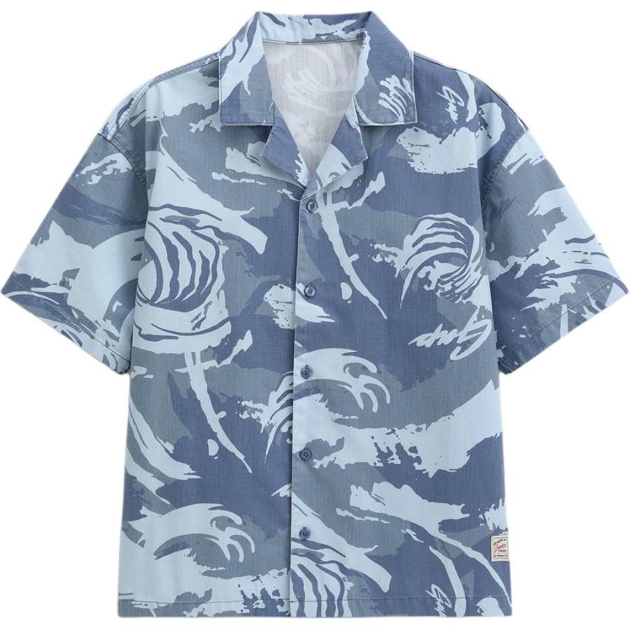 GAP GAP Shirts Men's Blue Cuban Collar Moderate