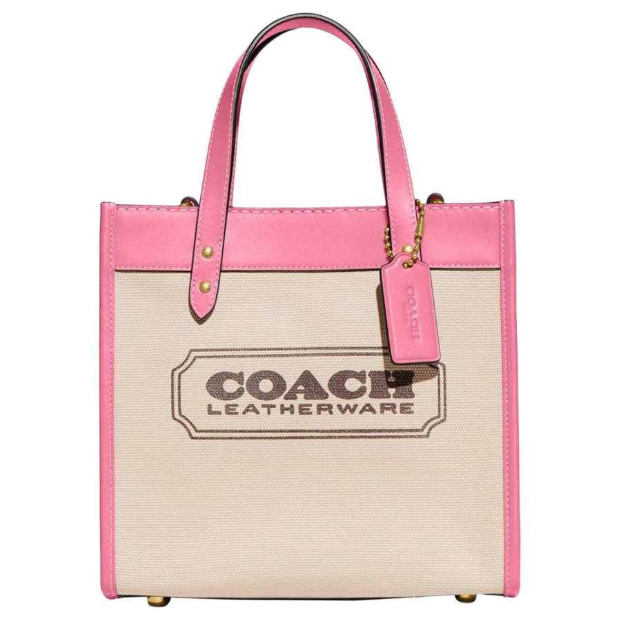 COACH Field Fabric With Cow Leather Tote Bag, Shopping Bag, Handbag, Shoulder Bag, Crossbody Bag Small Women's