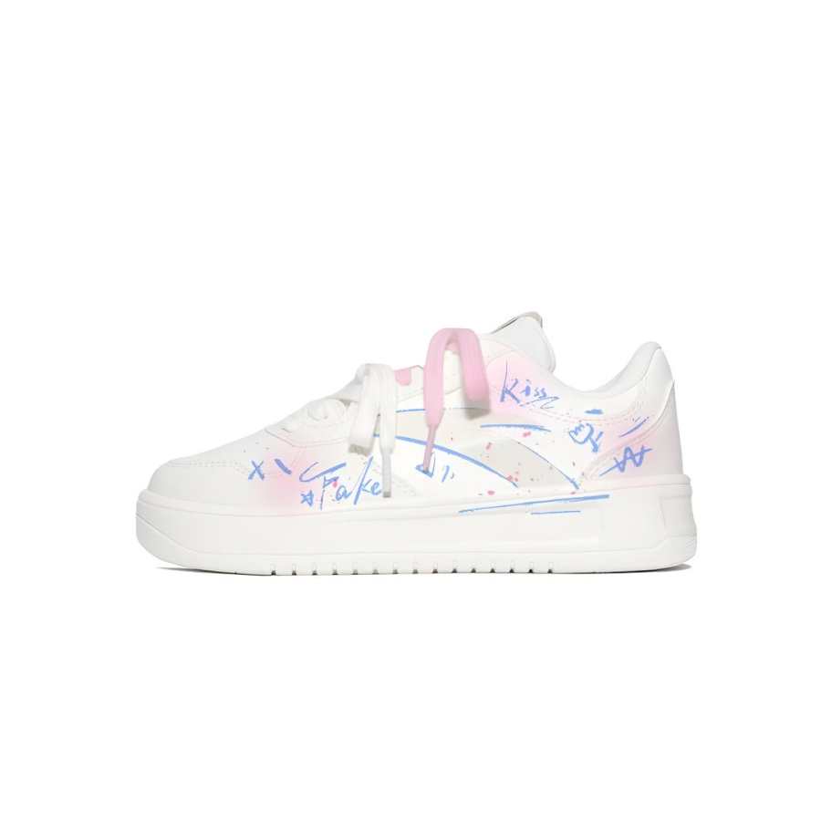 ANTA Skateboard Shoes Unisex Low Top Pink/Blue